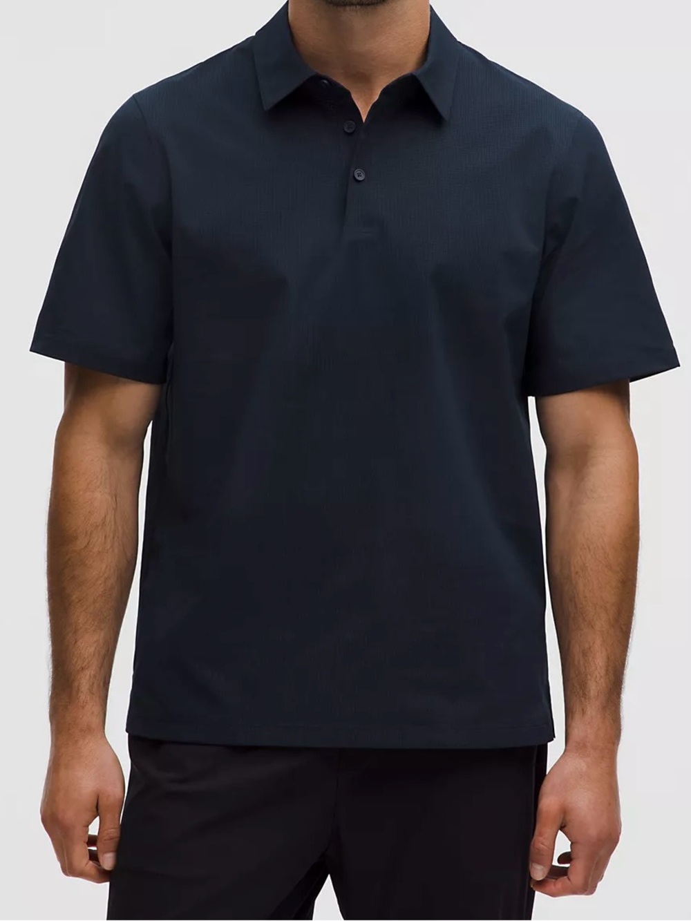 Lululemon Mens WovenAir Short-Sleeve Popover Shirt XL True Navy